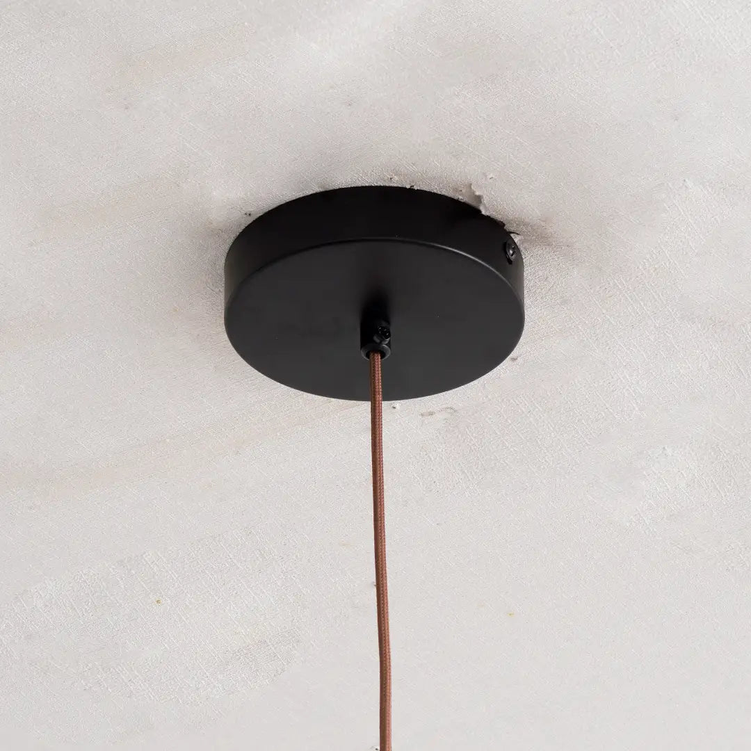 Base plate structure and mounting design of wavy cement pendant light shown in real shot