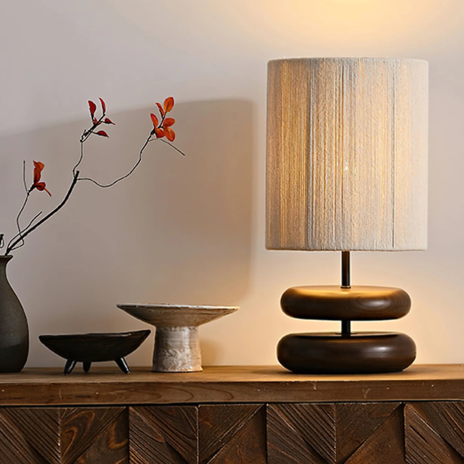 Vintage Wood Table Lamp 2