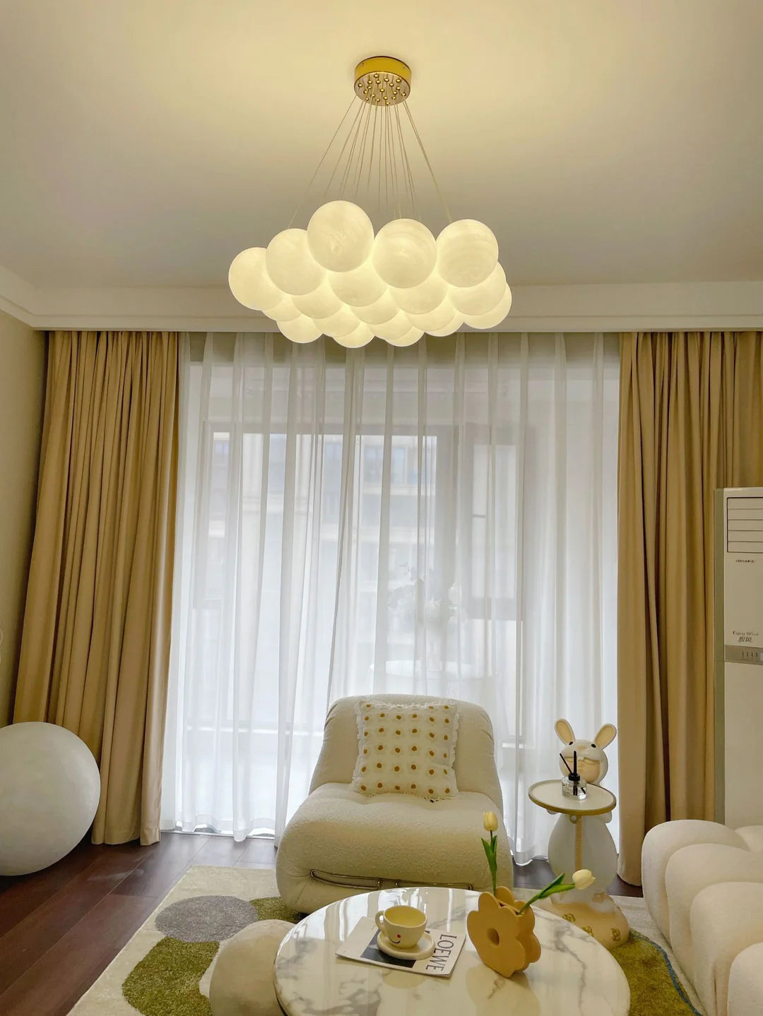 White Ball Chandelier 12