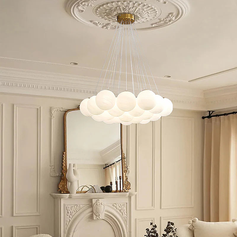 White Ball Chandelier 16