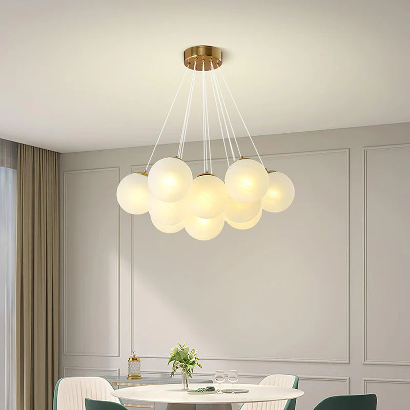 White Ball Chandelier 6