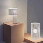 White Grid Table Lamp 17