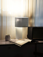 White Grid Table Lamp 19