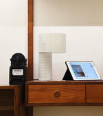 White Grid Table Lamp 21