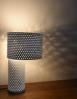 White Grid Table Lamp 24