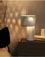 White Grid Table Lamp 26