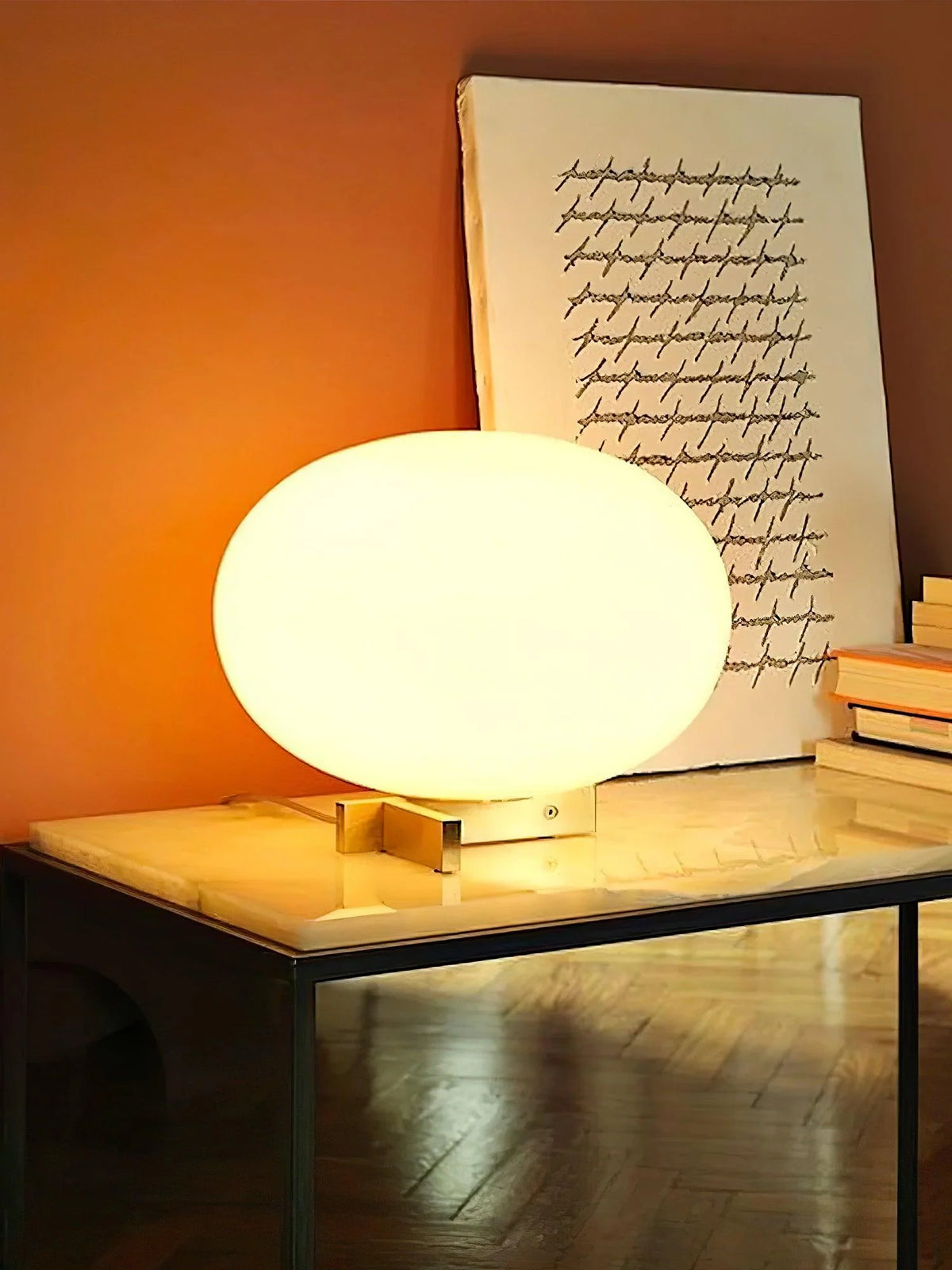 White Oval Table Lamp 16