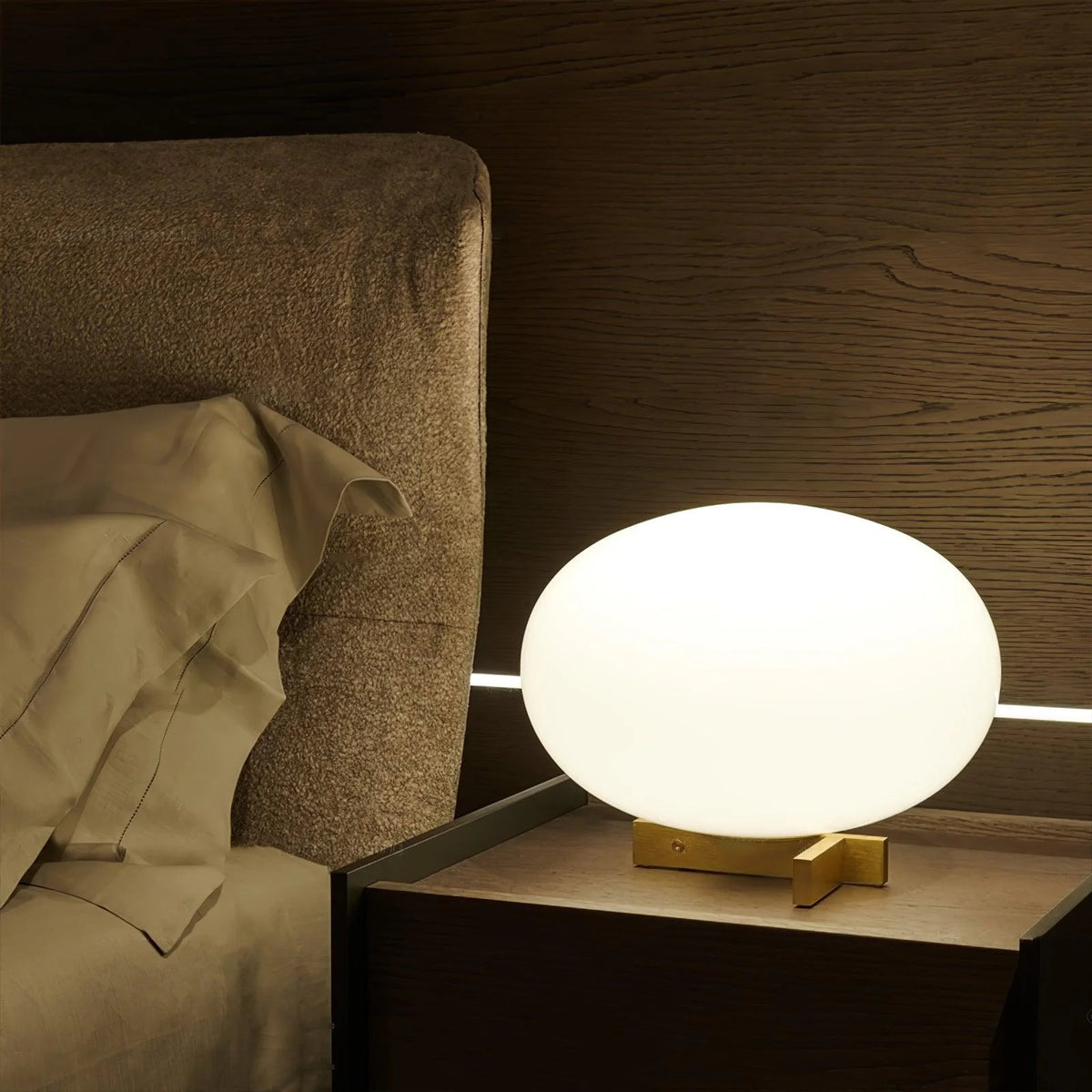 White Oval Table Lamp 2