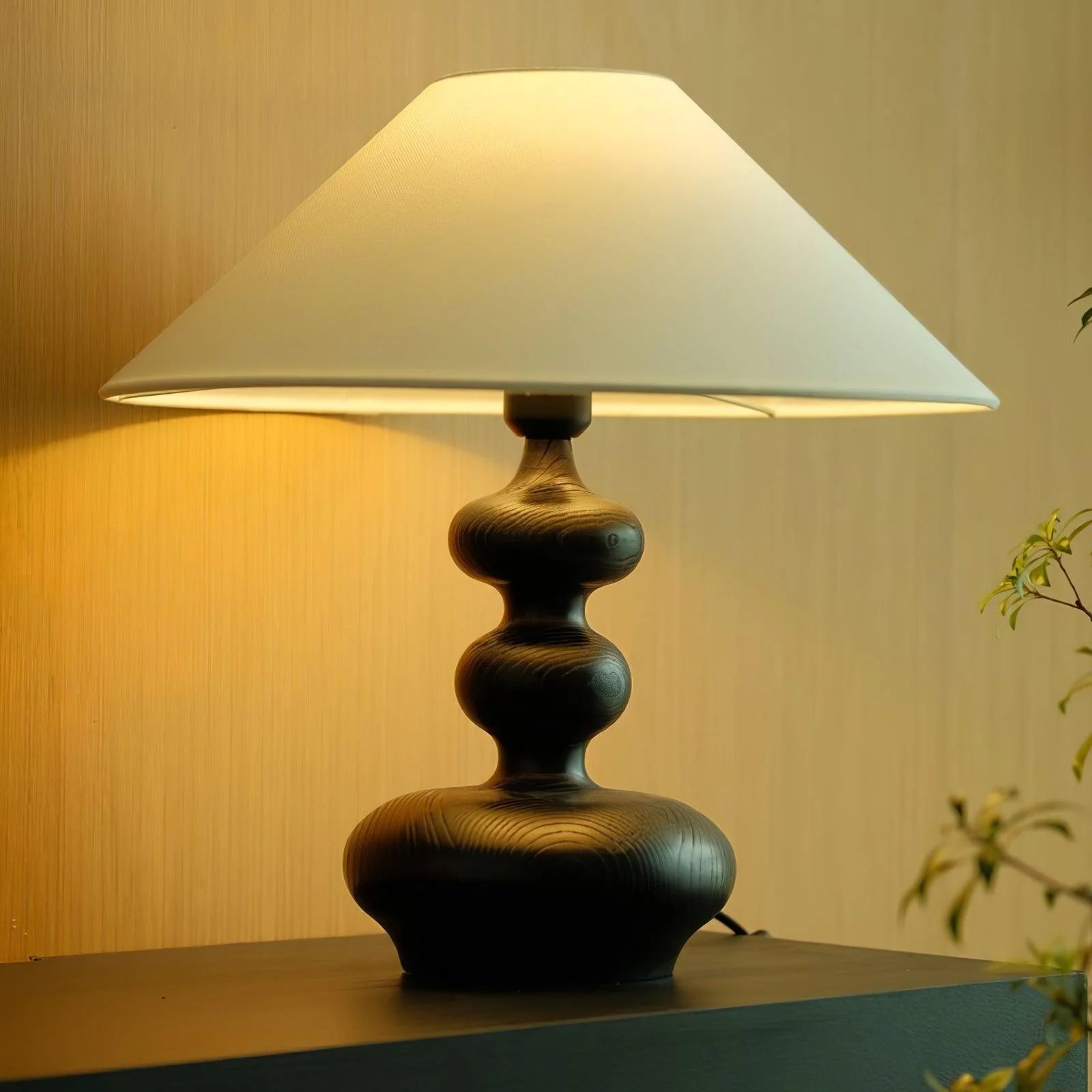 Wood Gourd Table Lamp 2