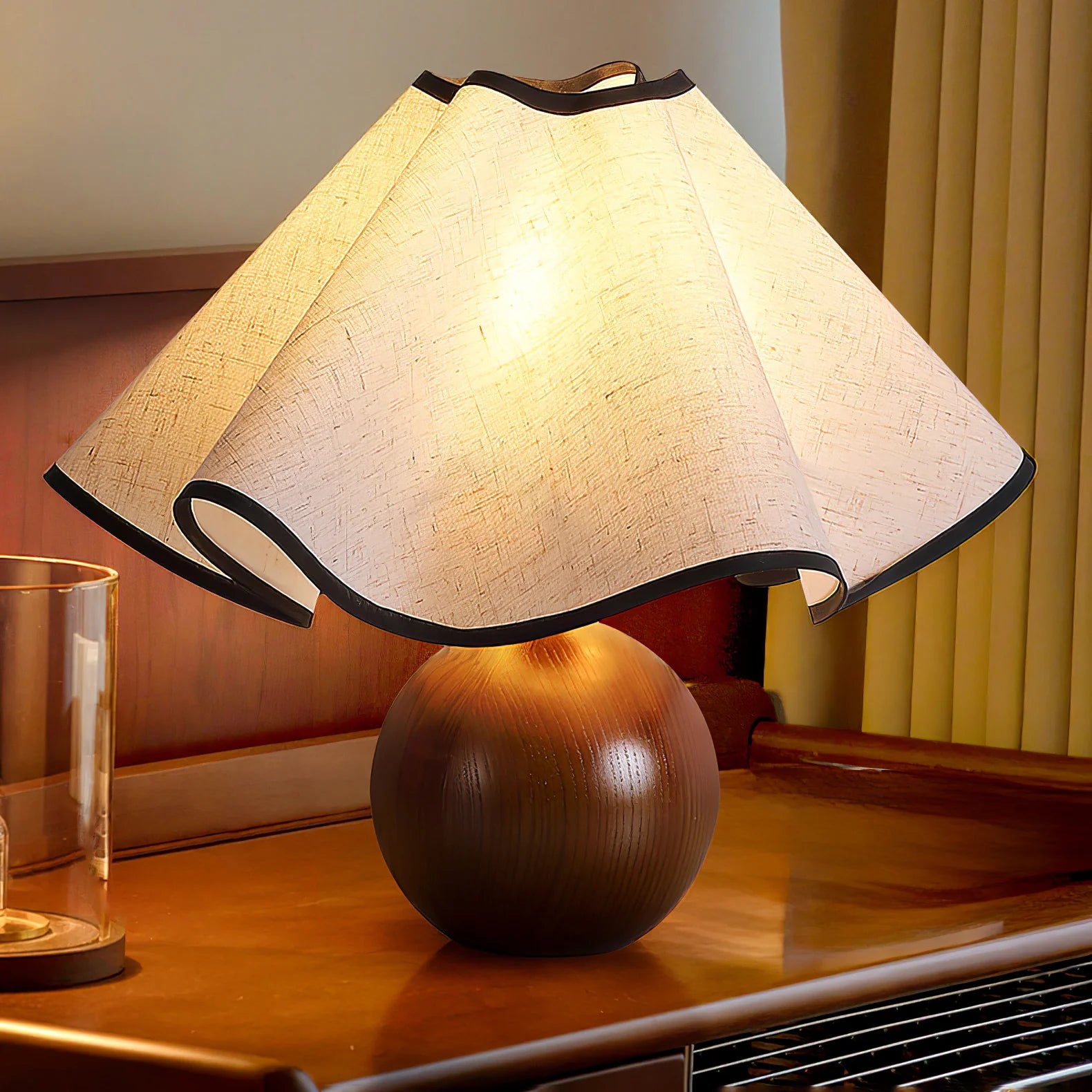 Wood Wavecrest Table Lamp 16