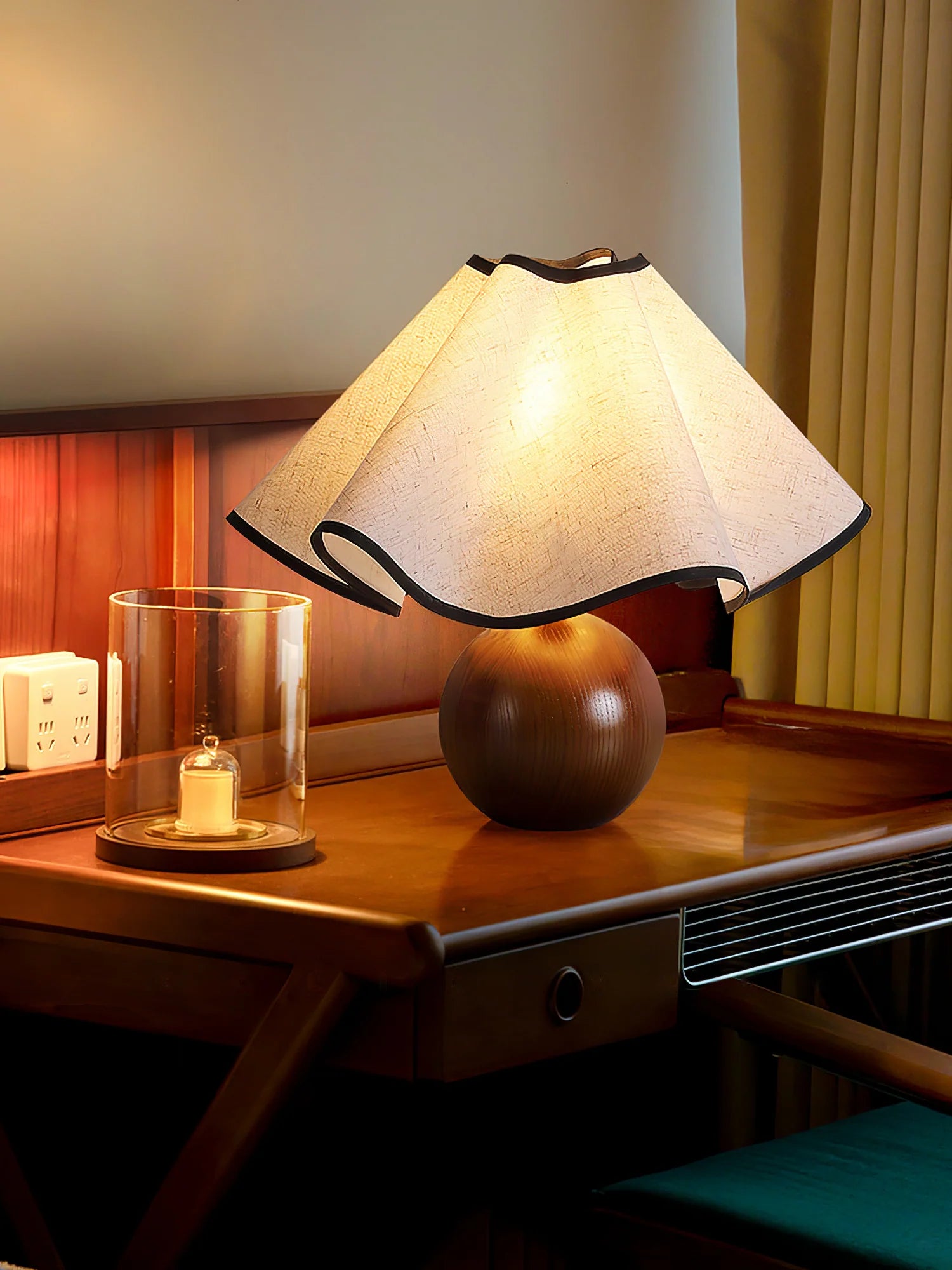 Wood Wavecrest Table Lamp 2