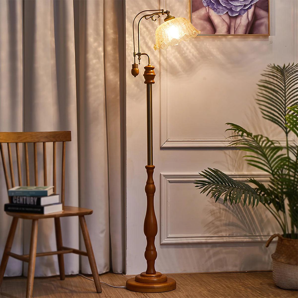 Wooden Flower Floor Lamp 11