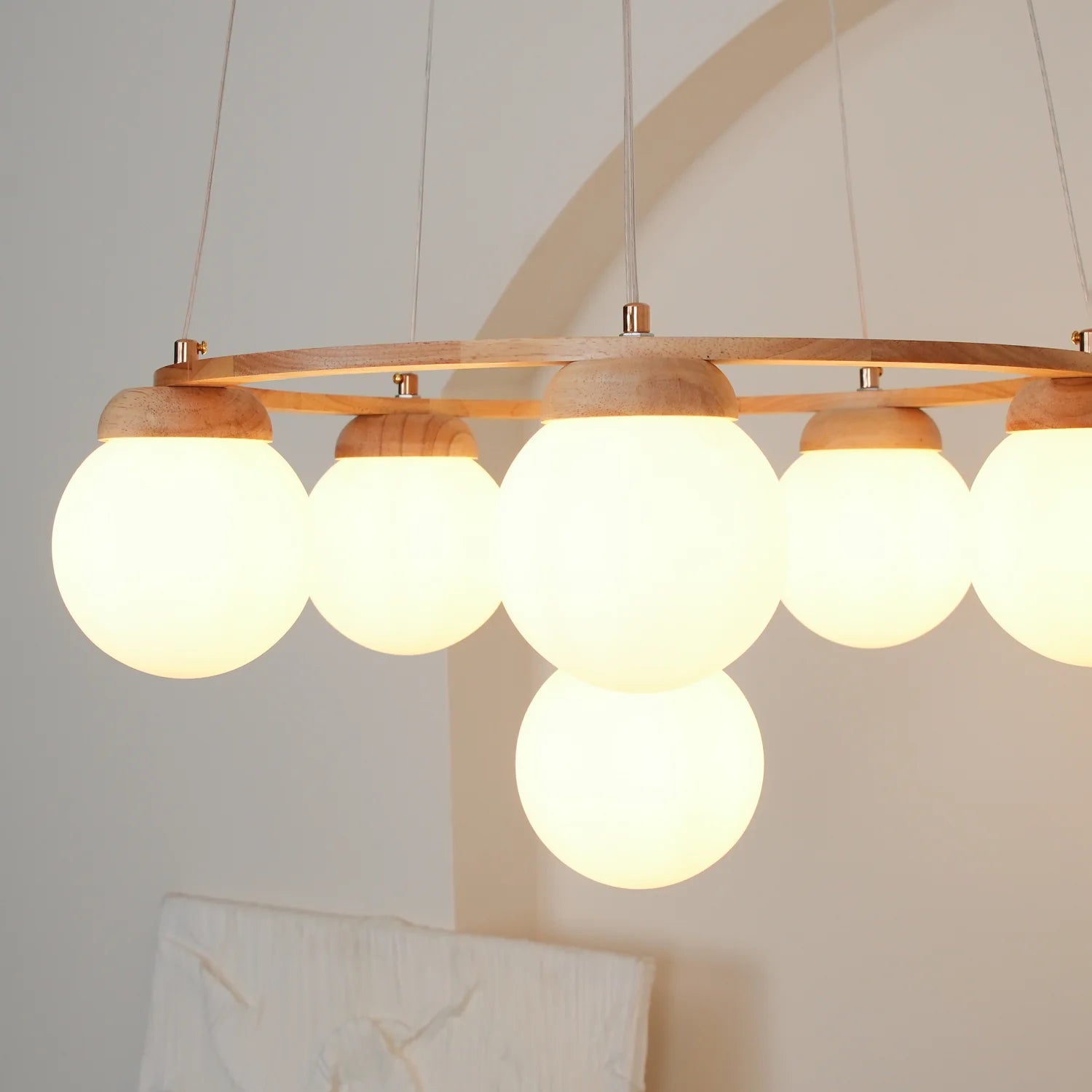 Wooden Multi-Head Chandelier 10