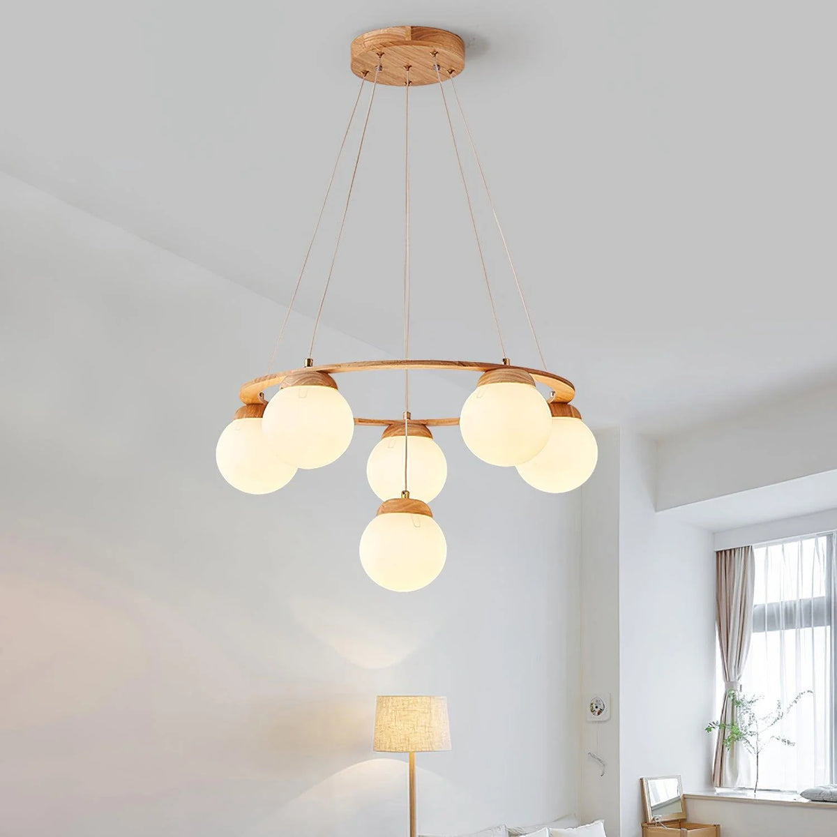 Wooden Multi-Head Chandelier 12