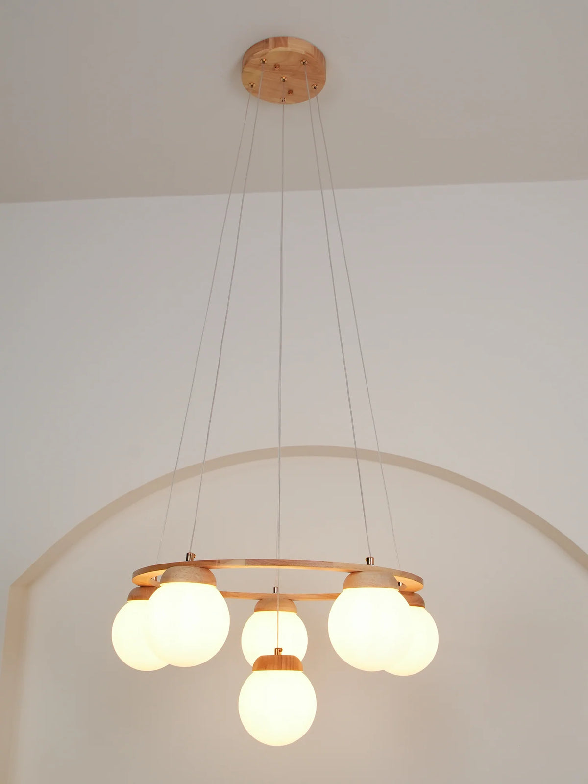 Wooden Multi-Head Chandelier 14