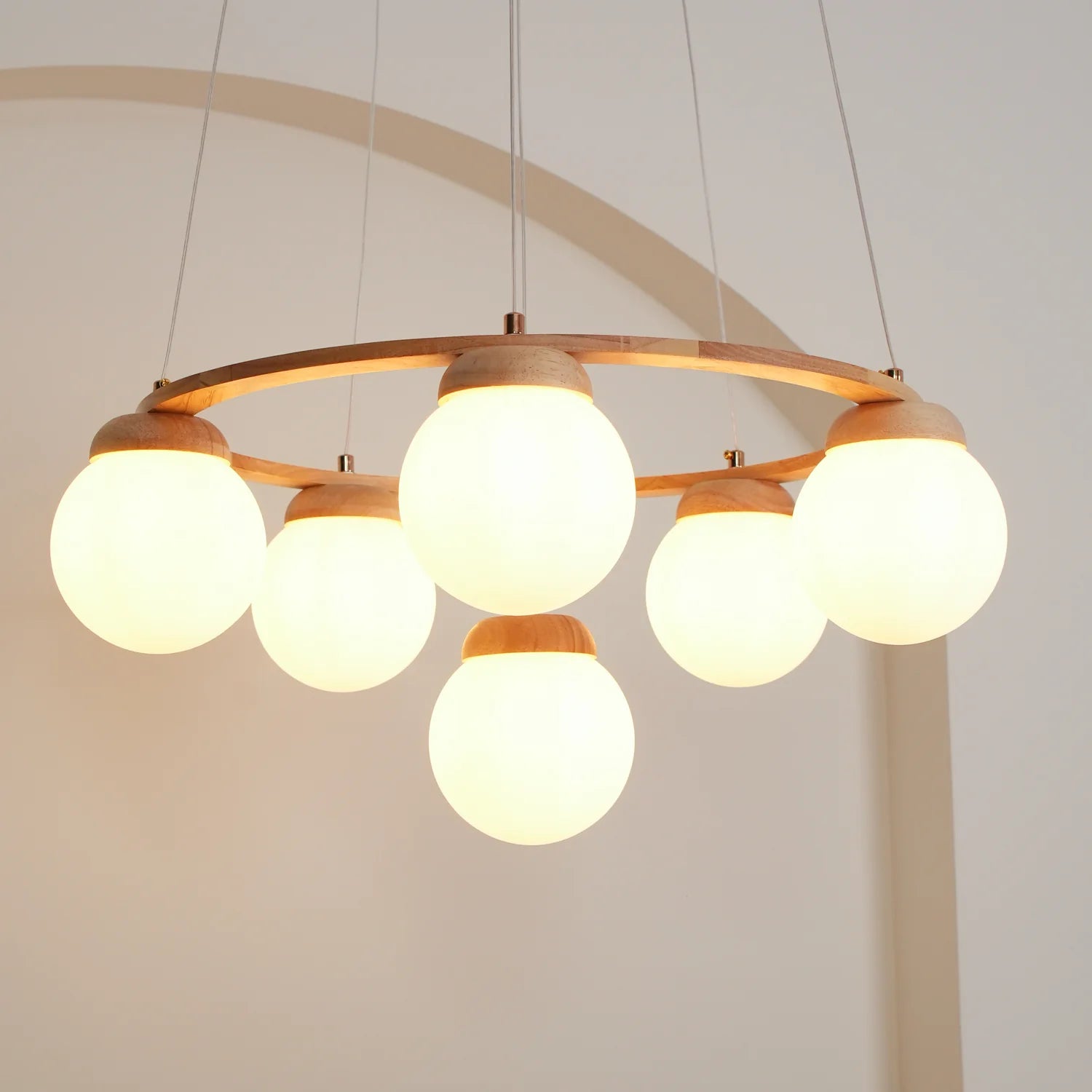 Wooden Multi-Head Chandelier 15