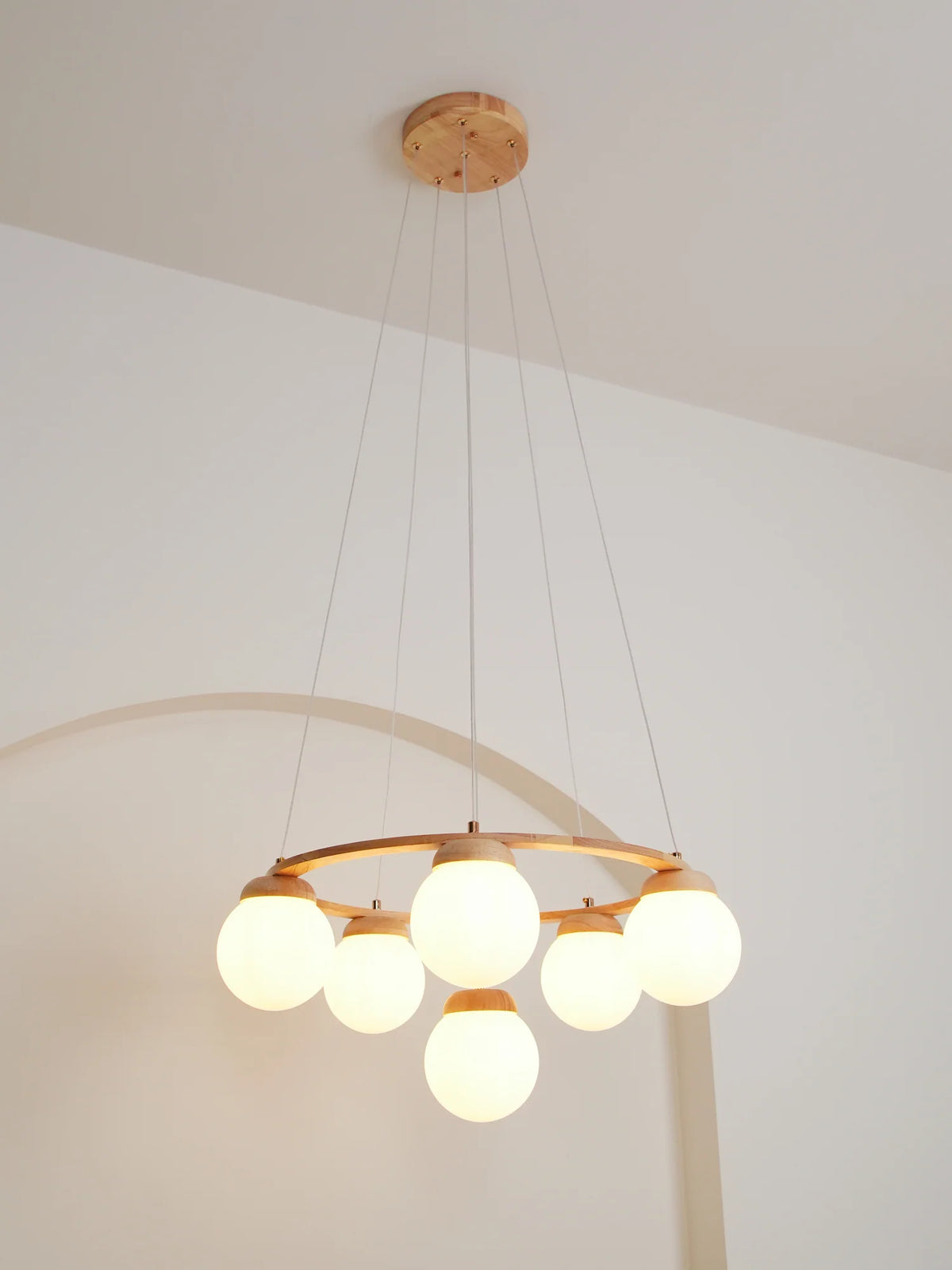 Wooden Multi-Head Chandelier 16