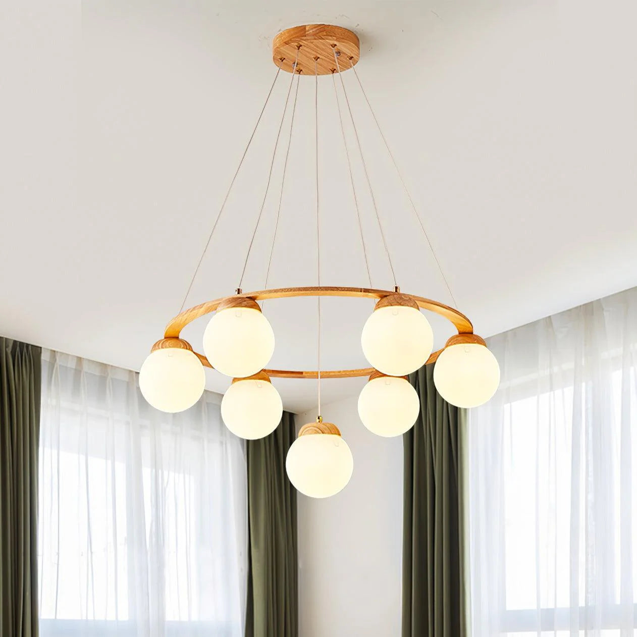 Wooden Multi-Head Chandelier 23