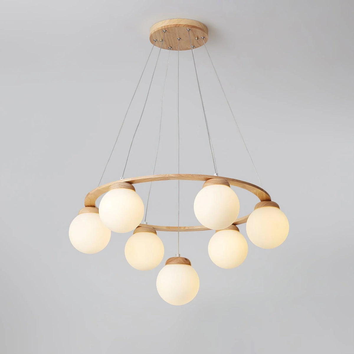 Wooden Multi-Head Chandelier 30