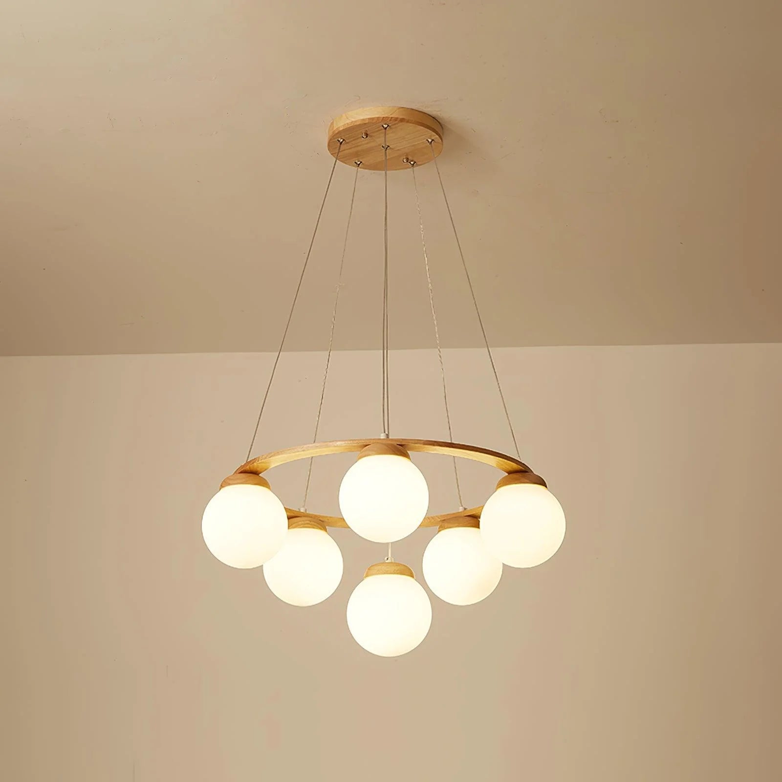 Wooden Multi-Head Chandelier 32