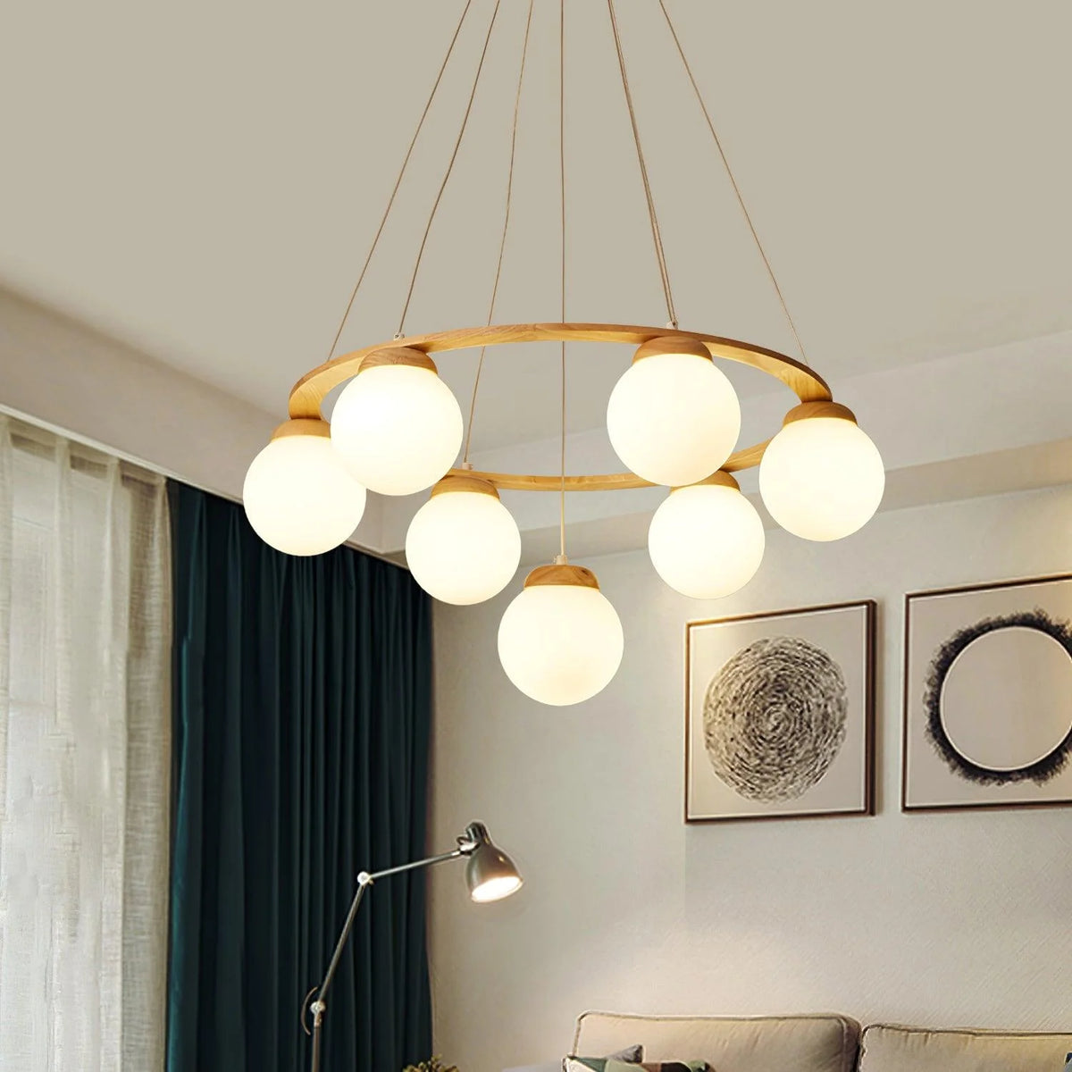 Wooden Multi-Head Chandelier 33