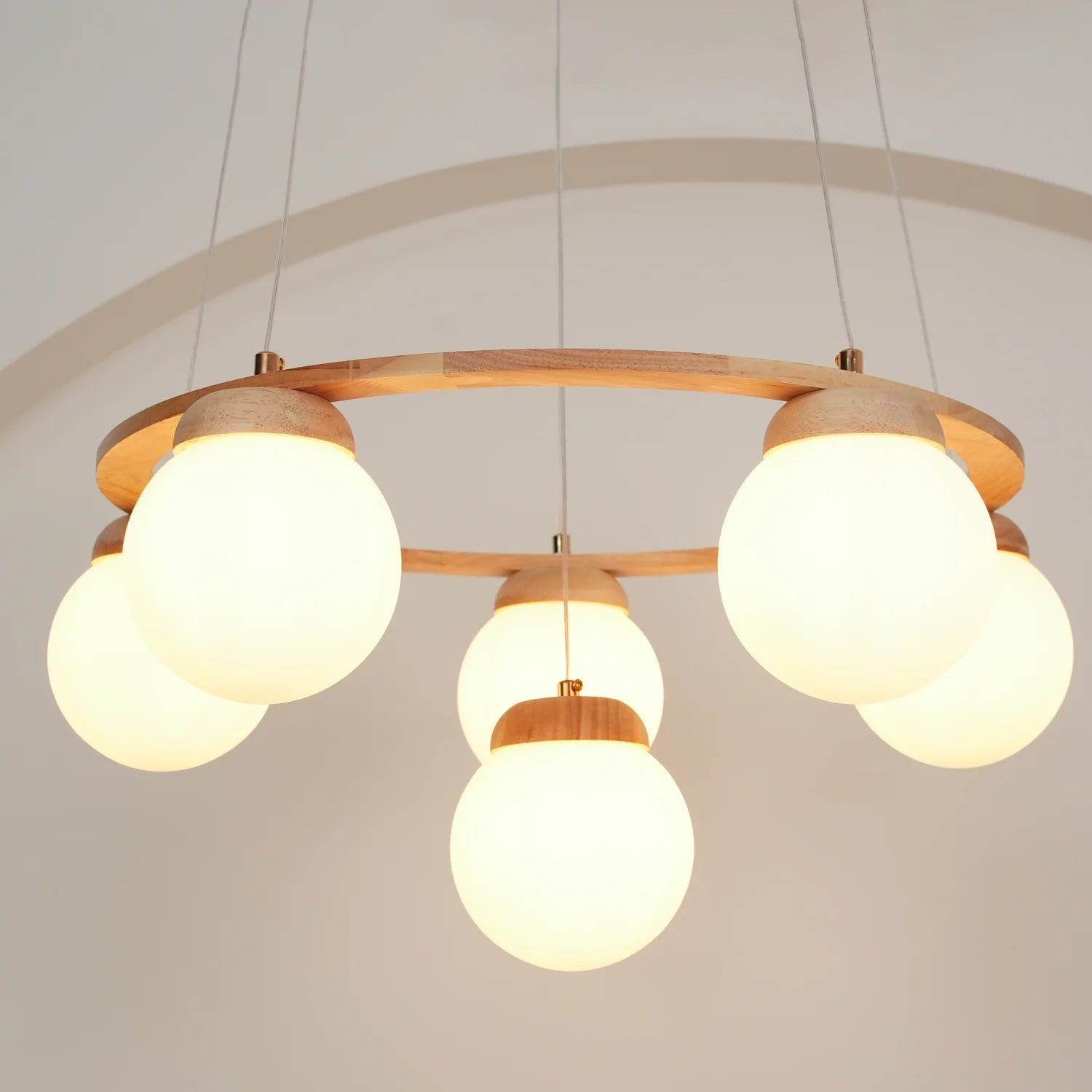 Wooden Multi-Head Chandelier 5