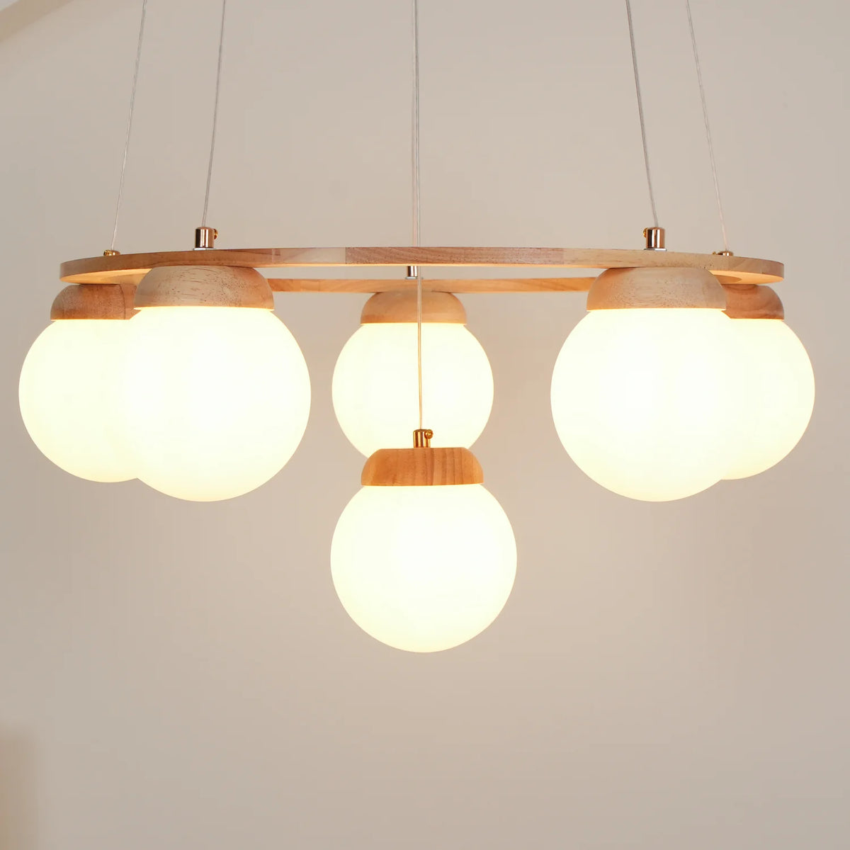 Wooden Multi-Head Chandelier 9