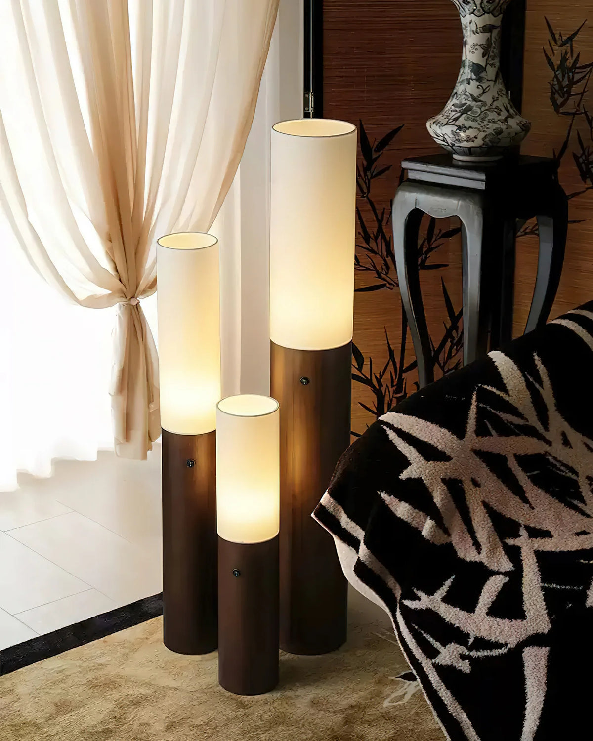 Wooden Pillar Floor Lamp 19